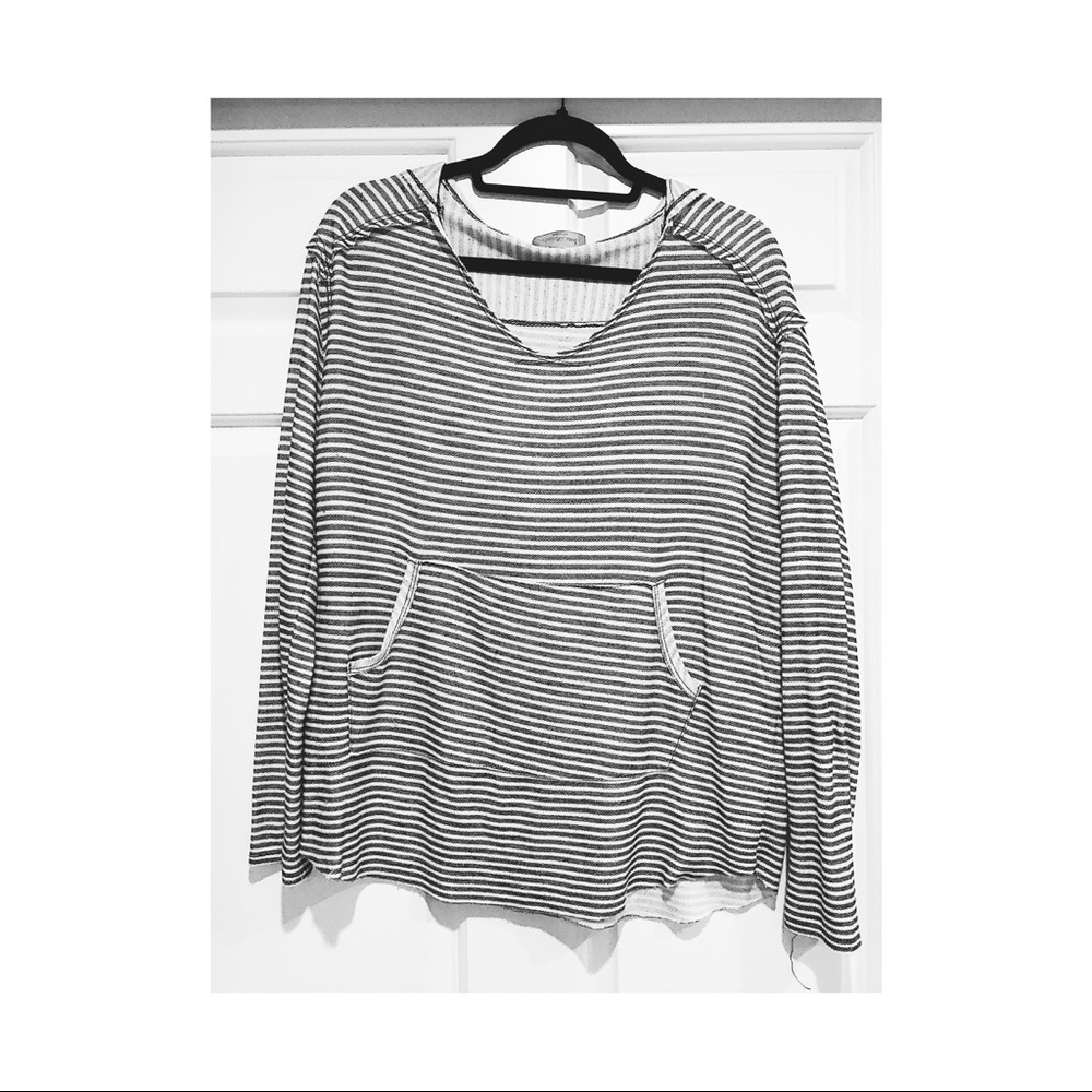 Black and white striped hoodie